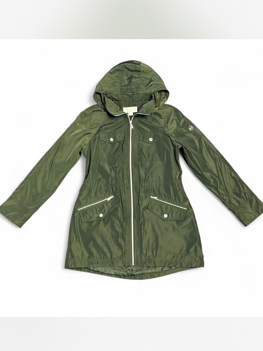 Michael Kors Olive Green Hooded windbreaker Jacket